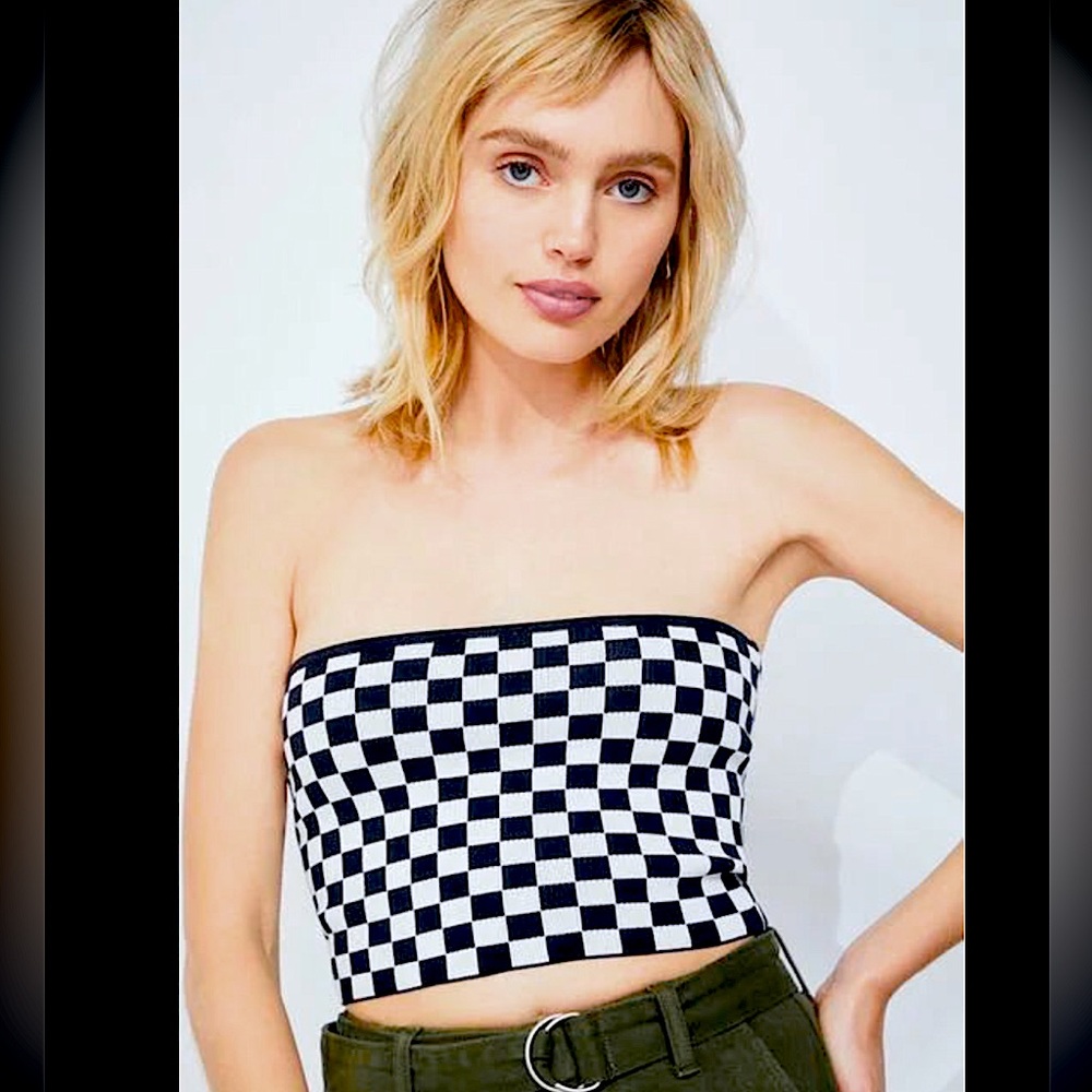 LA Hearts checkered tube top
